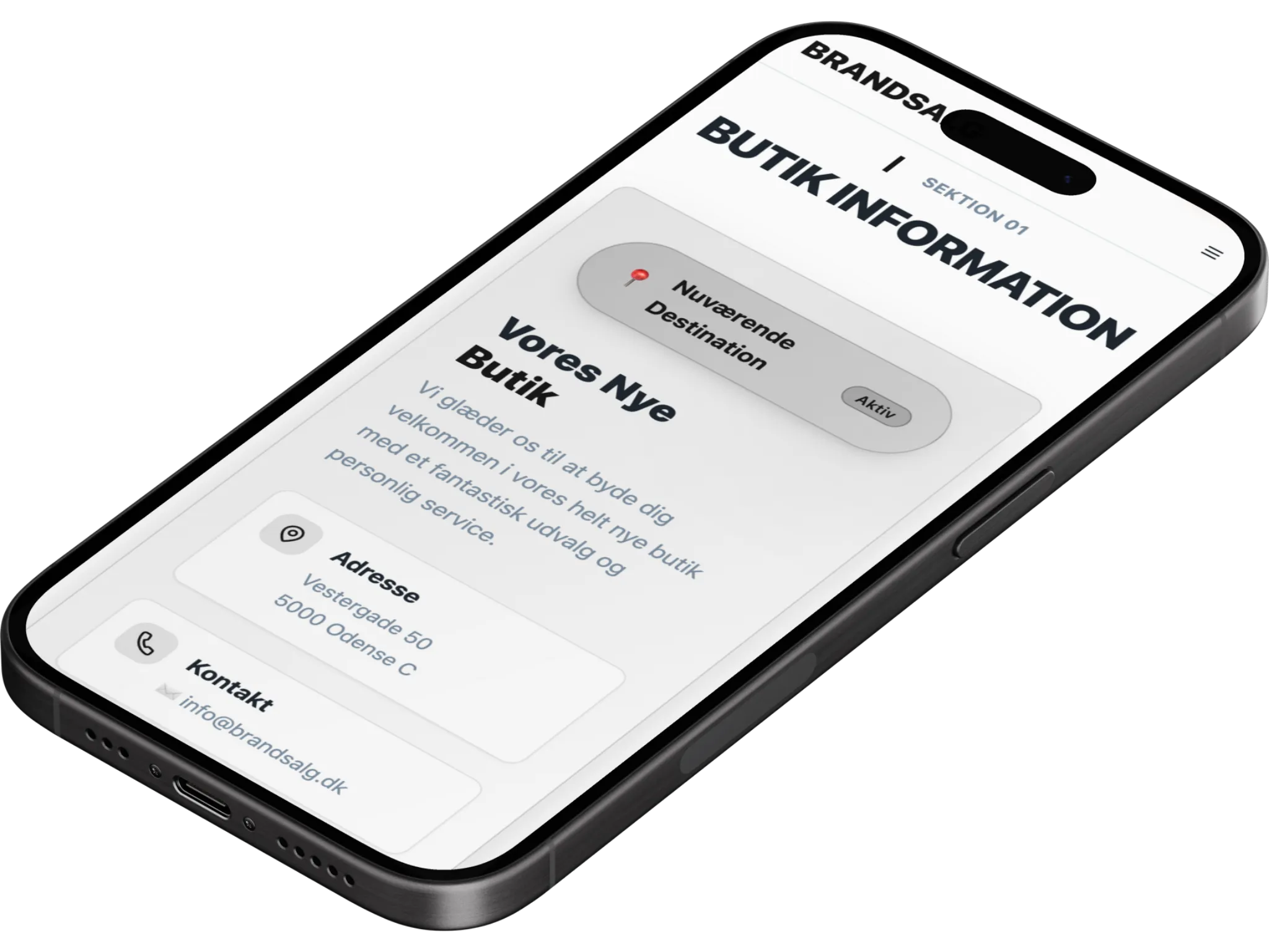 Brandsalg.dk mobile version 2